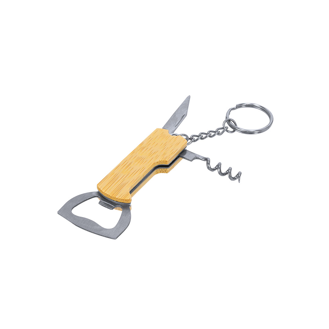 Llavero abridor personalizado Jilar de bambú multifunción