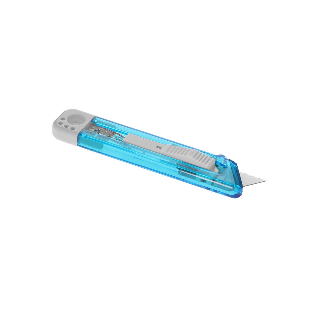 Cúter personalizado Valtor de PS translúcido con retracción automática