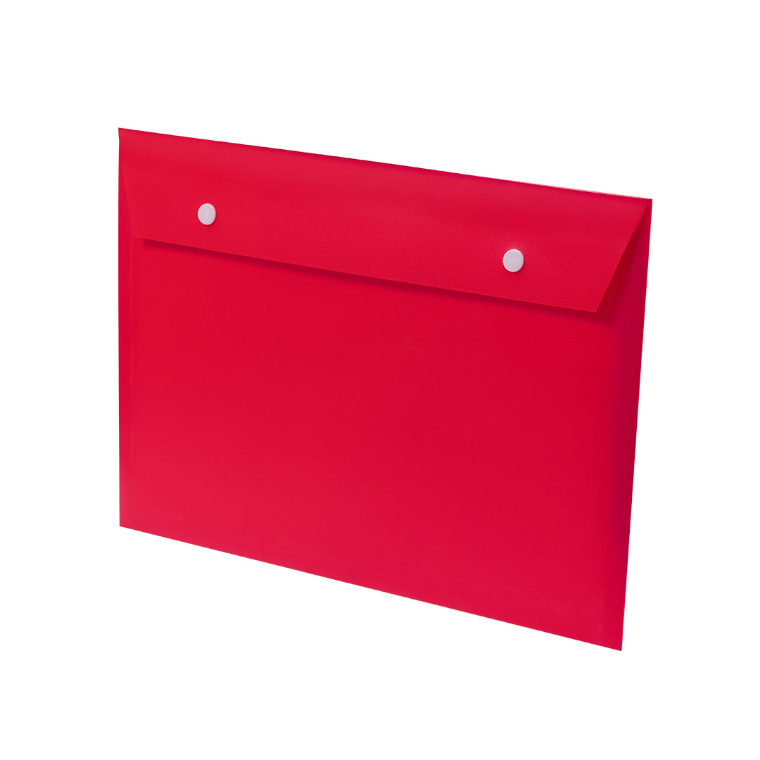 Portadocumentos personalizado Gynster de PP reciclado Food Grade con botones blancos