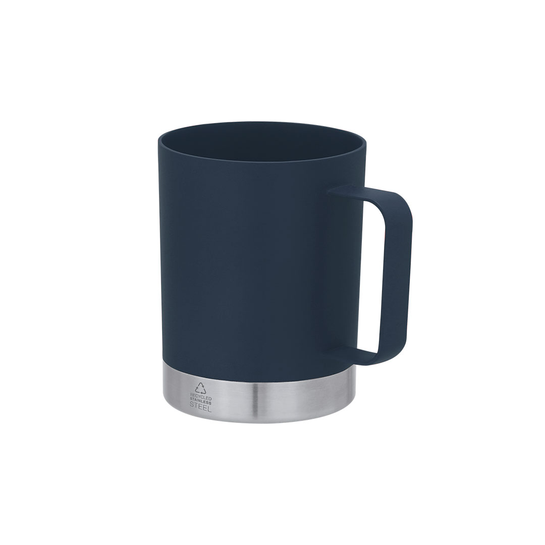 Taza de PP reciclado personalizada Rosby de 400ml con base de acero
