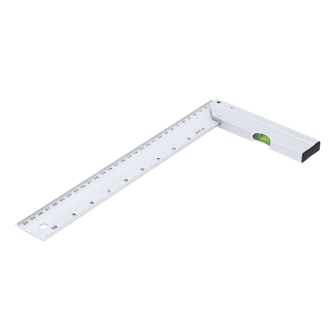 Escuadra personalizada Yeiz de aluminio en L con nivel 30.5cm - Oficina - Regalo Promocional Personalizado