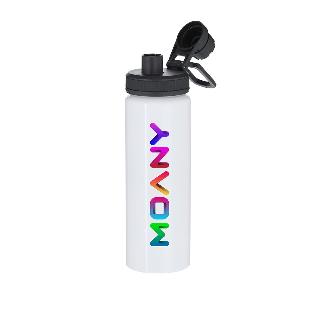 Bidón personalizado para Sublimación Yakye de 800ml en aluminio blanco con dosificador y asa ajustable - Tazas y botellas - Regalo Promocional Personalizado - vista alternativa
