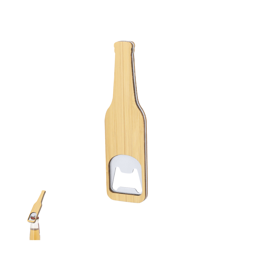 Abridor Ceryon de bambú con diseño forma de botella - Hogar - Regalo Promocional Personalizado