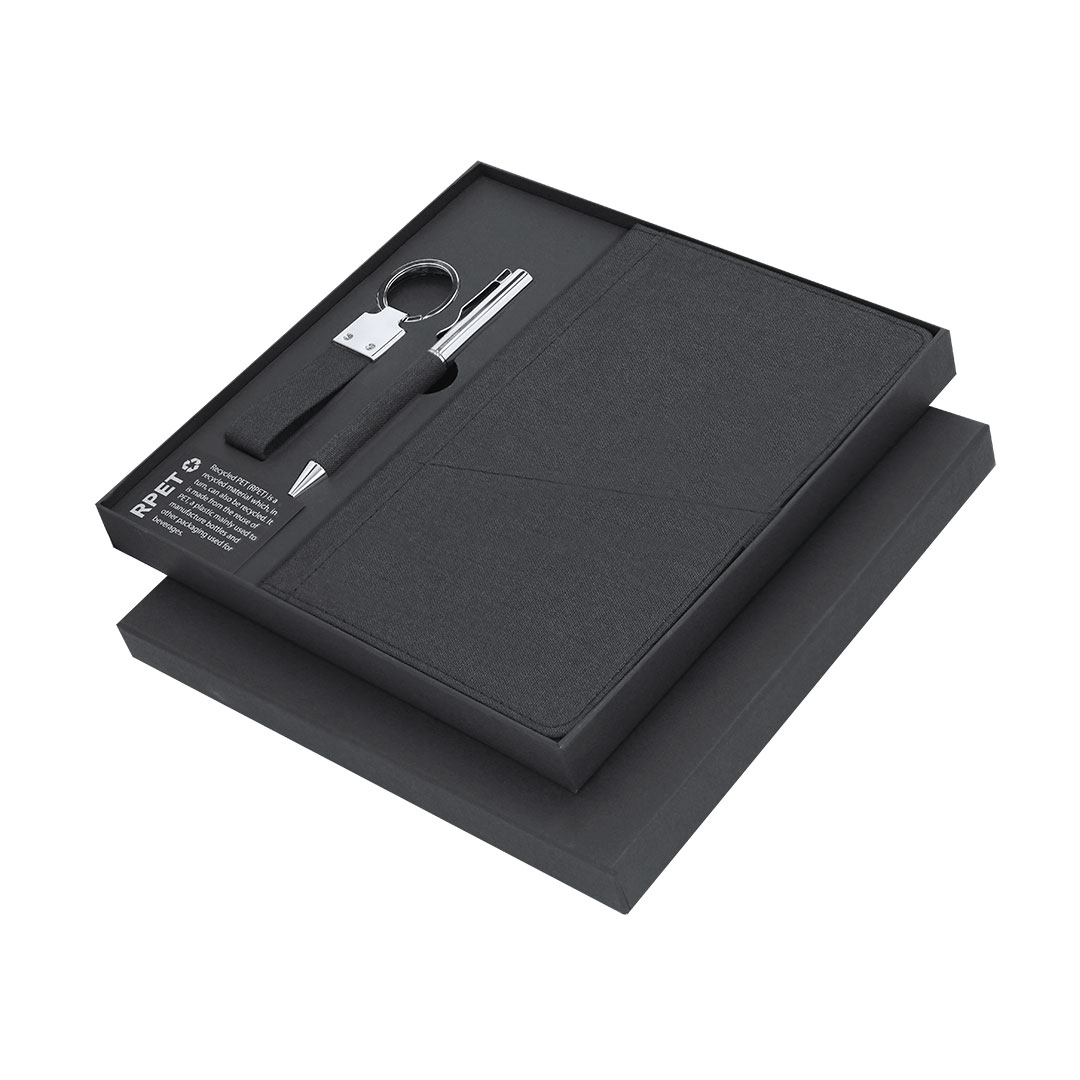 Set personalizado Meryl premium de RPET con llavero poliéster