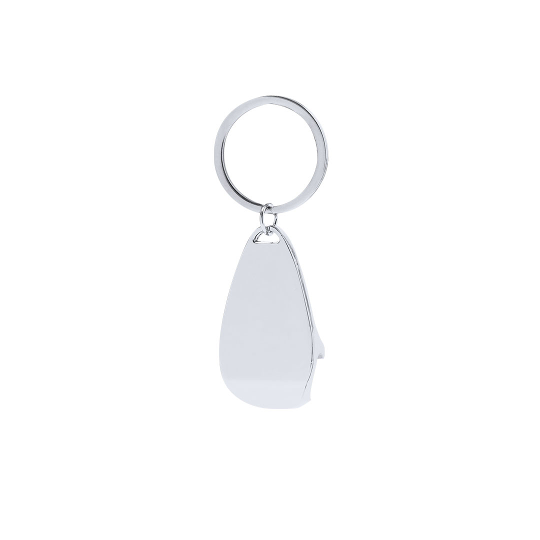 Llavero abridor personalizado Myren de metal con acabado