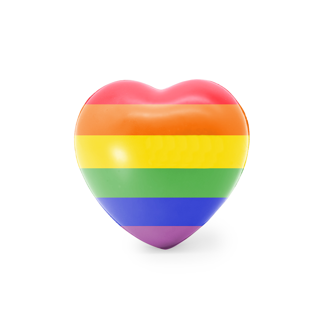 Antiestrés Kanedax corazón rainbow PU brillante