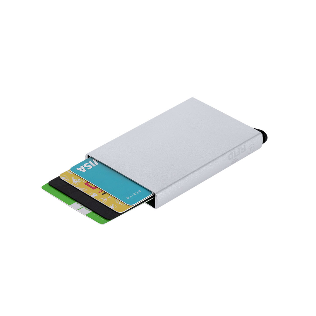Tarjetero de aluminio reciclado personalizado Harbanix con certificación GRS - Tecnología - Regalo Promocional Personalizado - vista alternativa