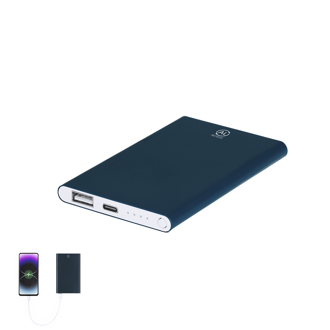 Power Bank personalizada Backen de 4000mAh aluminio reciclado GRS - Tecnología - Regalo Promocional Personalizado