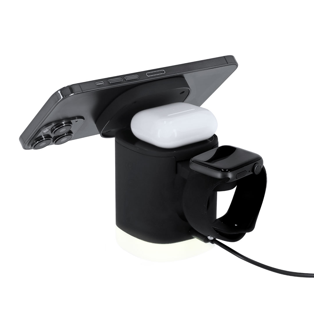 Cargador personalizado Ruclox inalámbrico magnético 3 en 1 de RABS con lámpara