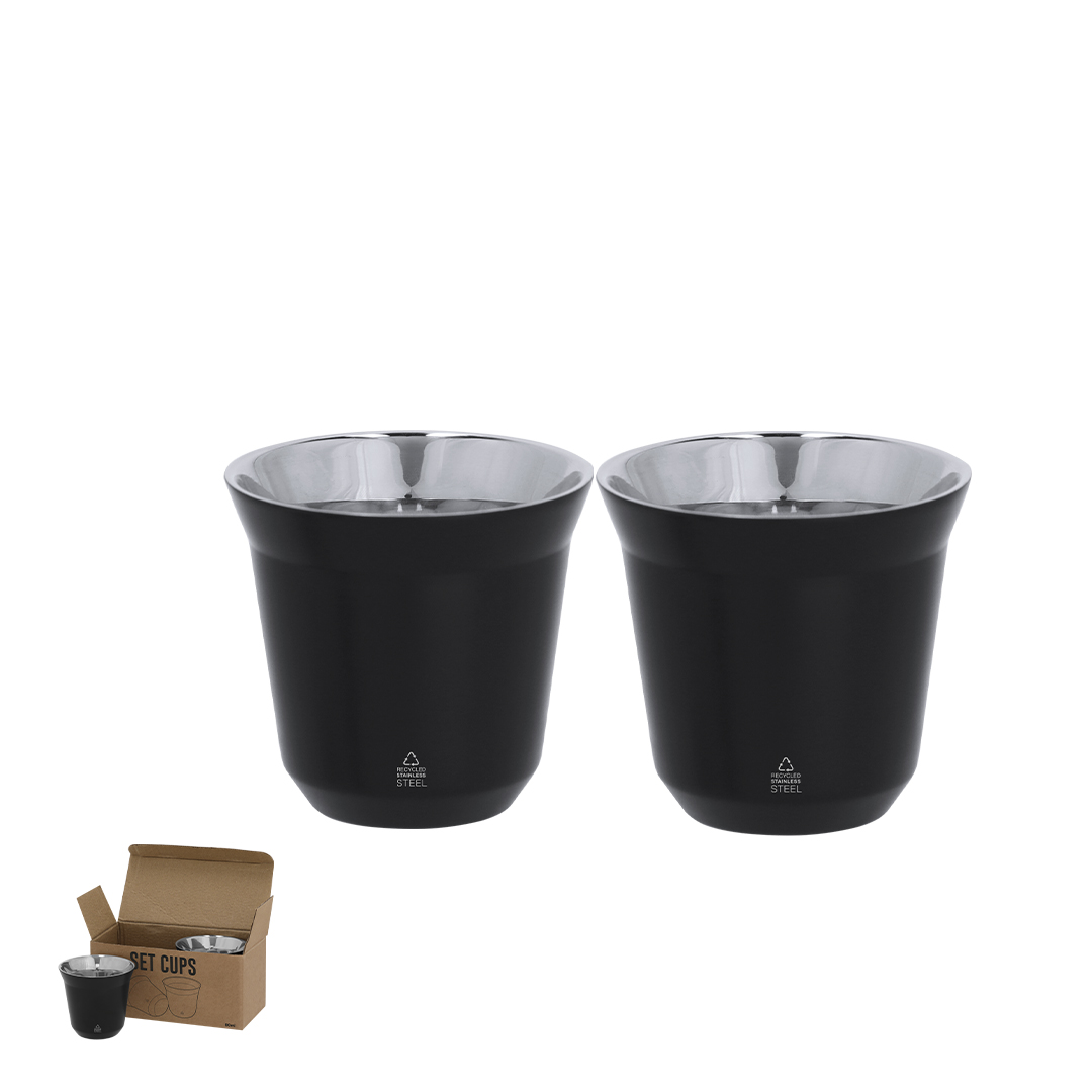 Set de vasos personalizado Kodet de acero inox reciclado con doble pared - Tazas y vasos personalizados - Regalo Promocional Personalizado