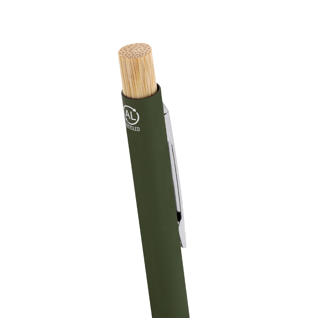 Bolígrafo personalizado Kosif de aluminio reciclado GRS con bambú - Oficina - Regalo Promocional Personalizado - imagen 3