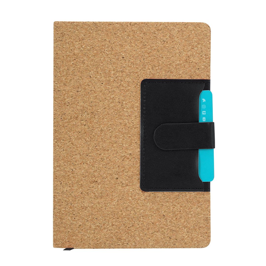 Bloc de notas personalizado Rosiuk en corcho y PU con bolsillo y cierre magnético - Oficina - Regalo Promocional Personalizado - vista alternativa