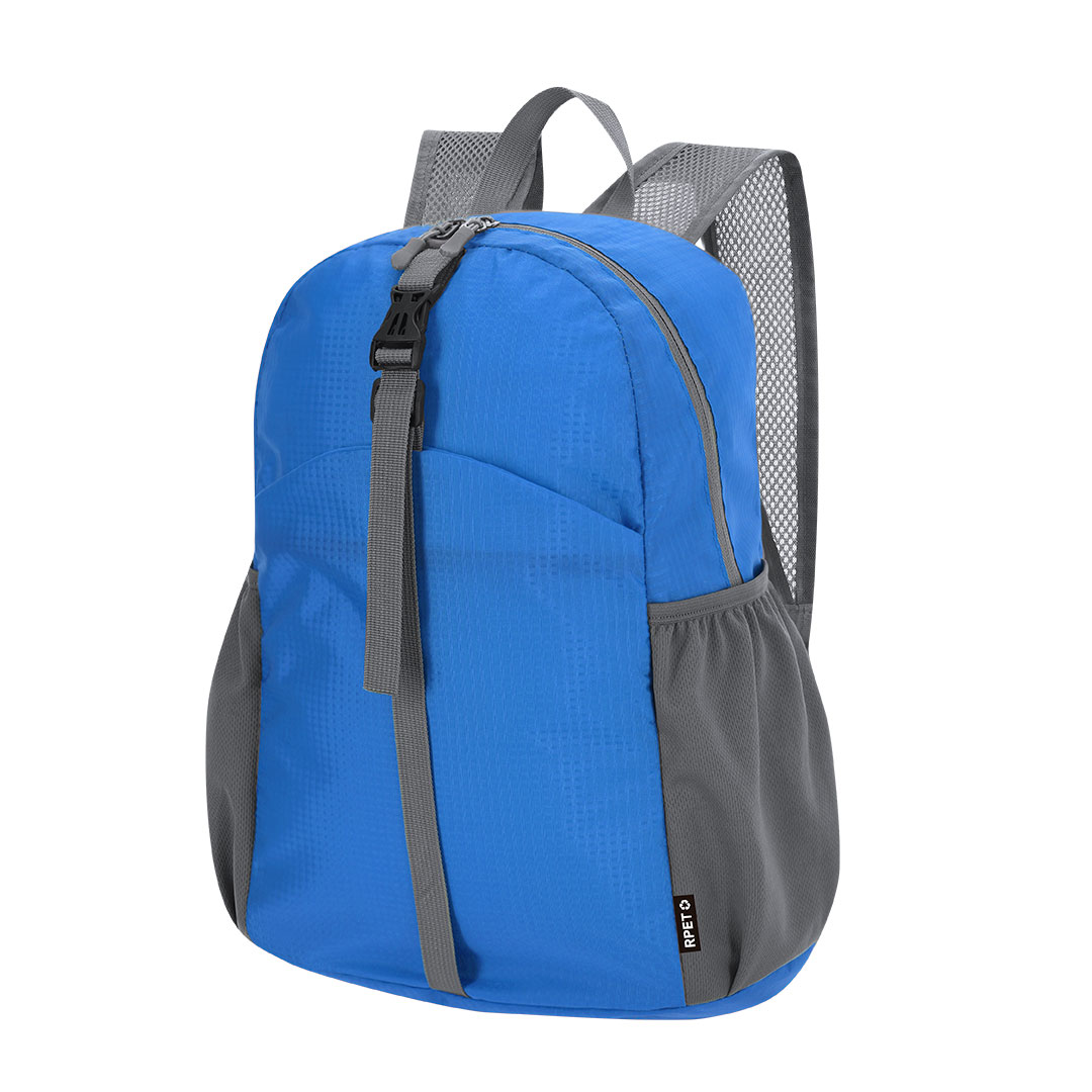 Mochila plegable personalizada Chermel de RPET Ripstop 210D con clip