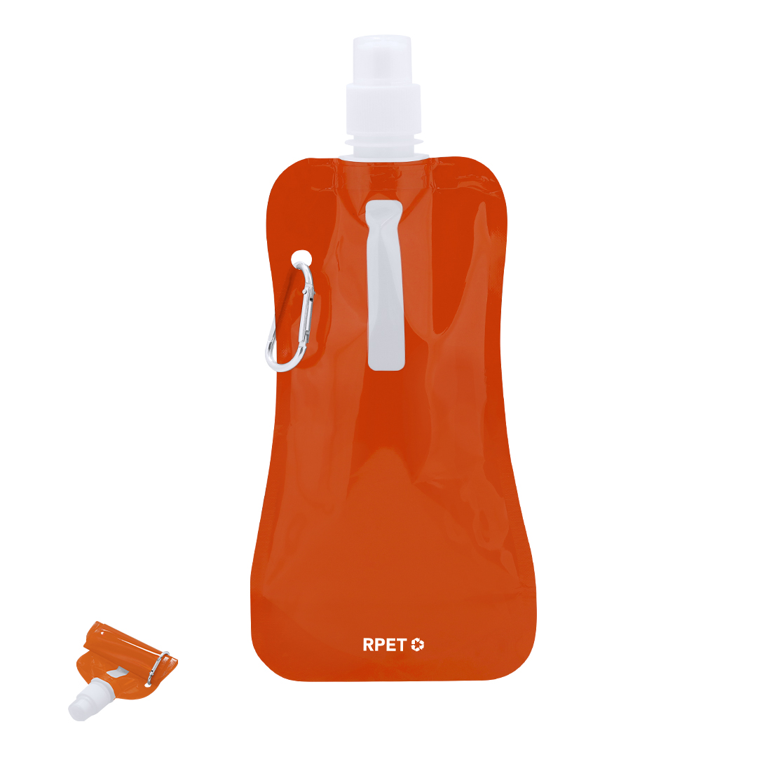 Bidón personalizado Plegable Risix 400ml RPET mosquetón - Tazas y botellas - Regalo Promocional Personalizado