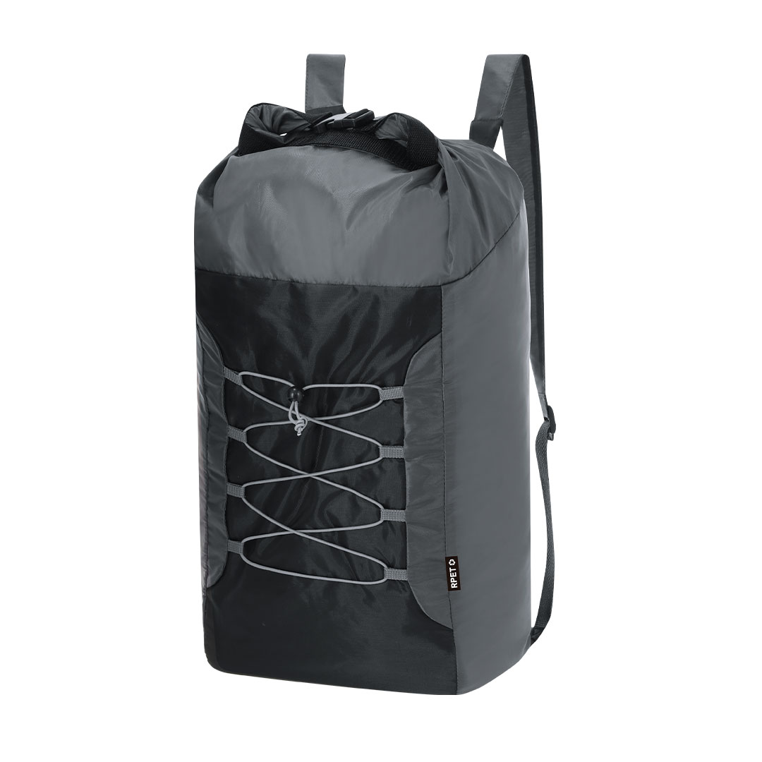 Mochila plegable personalizada Xeblaz de RPET 210D ripstop con cierre bucle