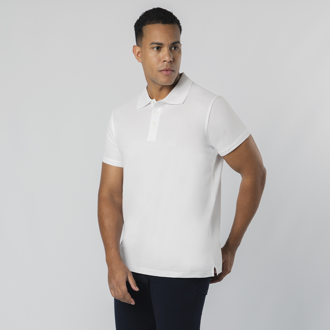 Polo personalizado adulto blanco Chaplin unisex de manga corta 200g/m2 - Ropa y accesorios - Regalo Promocional Personalizado