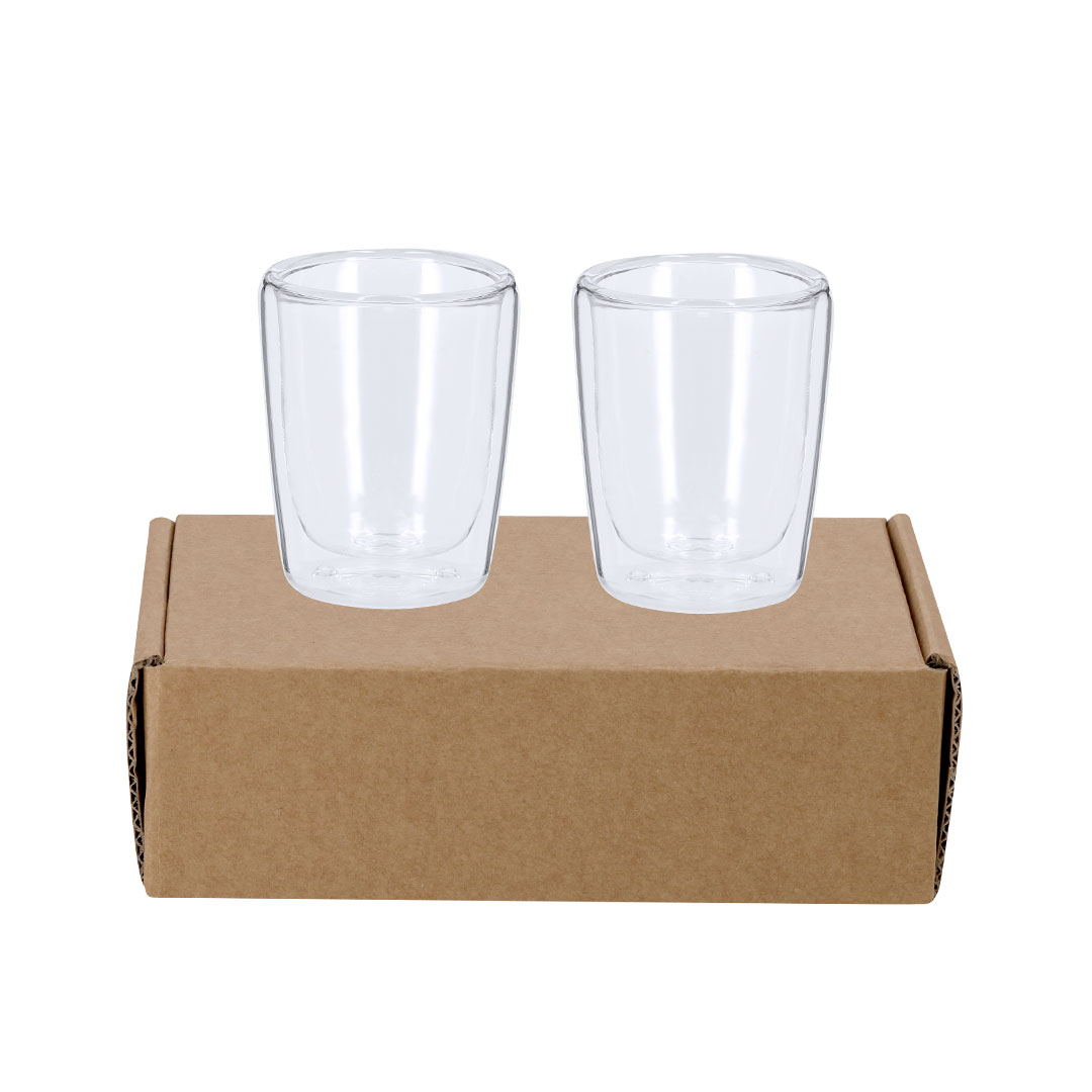 Set de vasos personalizado Frilux de borosilicato con doble pared - Tazas y vasos personalizados - Regalo Promocional Personalizado - vista alternativa