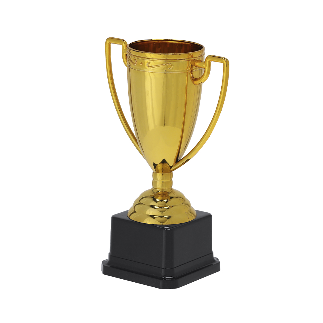 Trofeo personalizado Plinar dorado brillante con asas y base negra - Trofeos - Regalo Promocional Personalizado