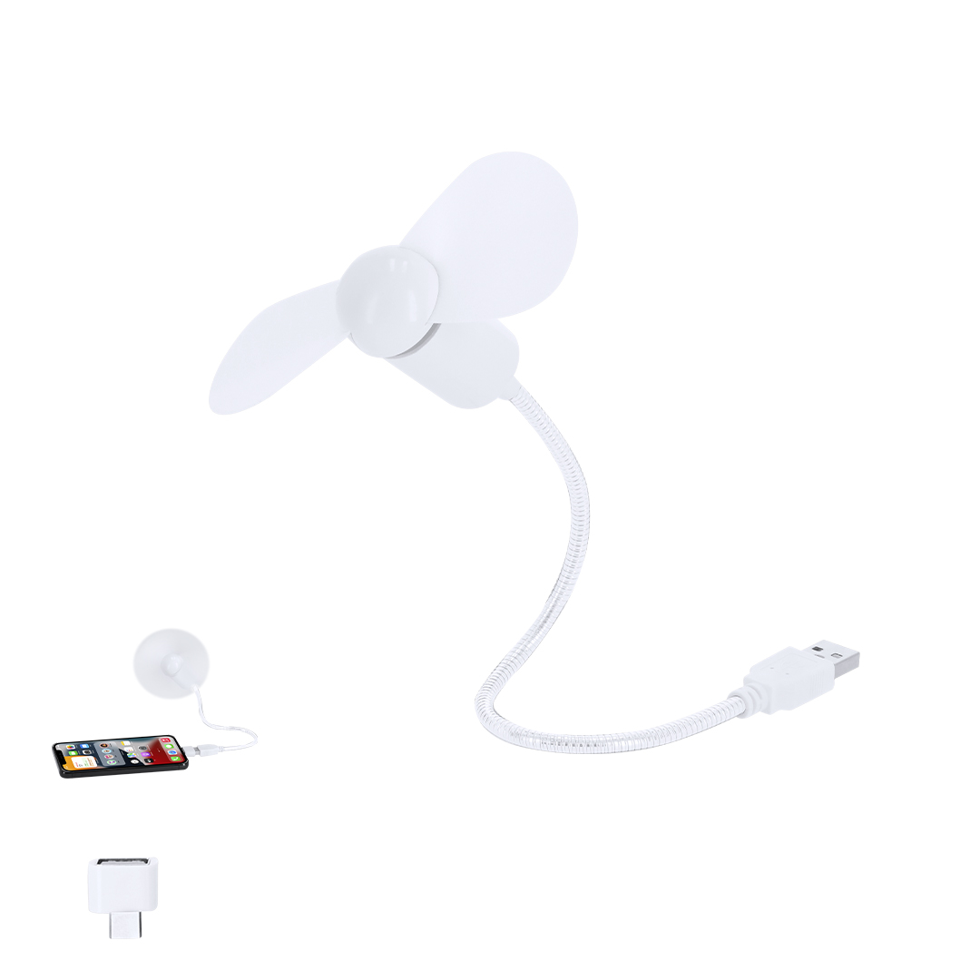 Ventilador personalizado Winsord flexible con conexión Tipo C y USB - Verano - Regalo Promocional Personalizado