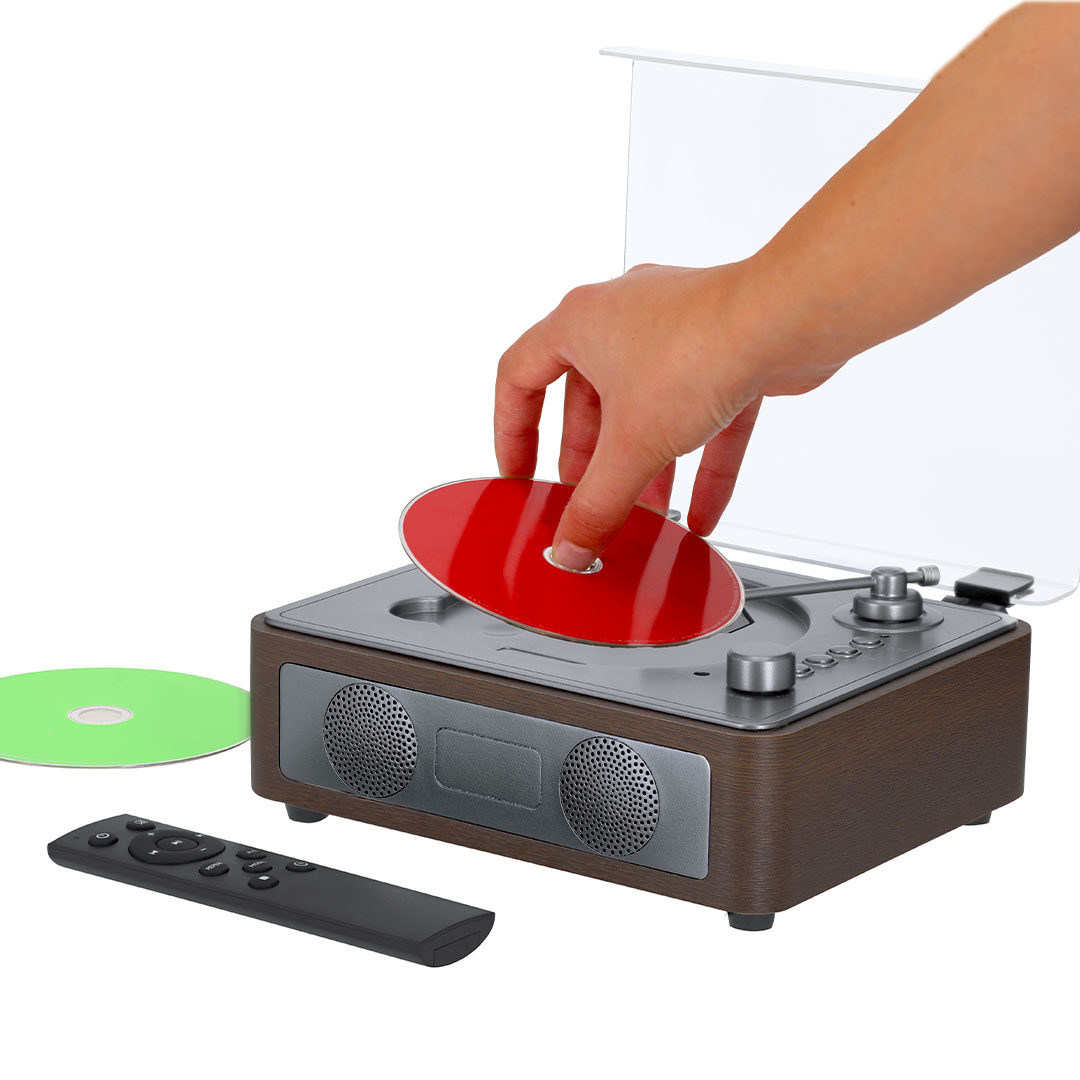 Reproductor CD personalizado Hopson retro de madera con Bluetooth 5.3 - Tecnología - Regalo Promocional Personalizado - imagen 3