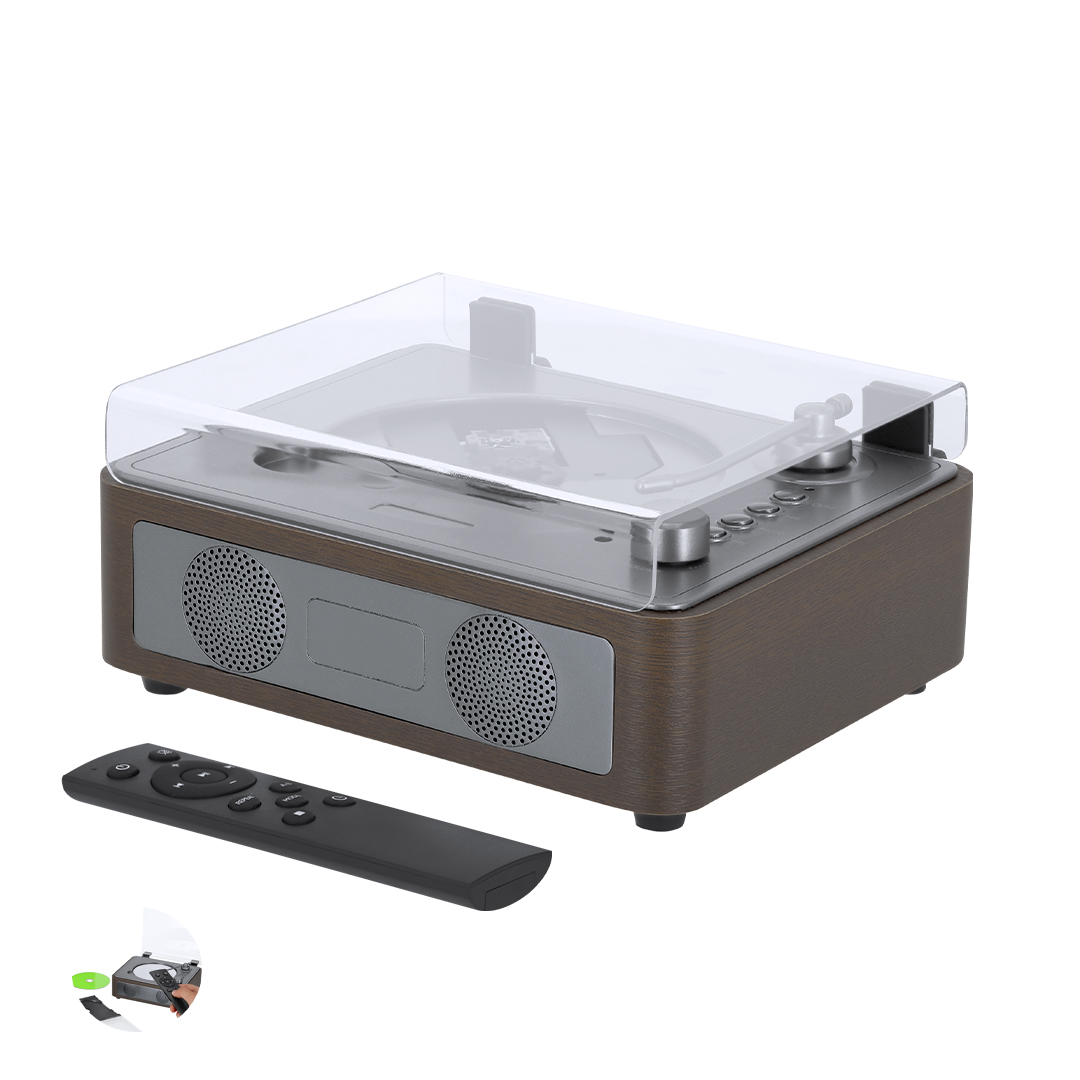 Reproductor CD personalizado Hopson retro de madera con Bluetooth 5.3 - Tecnología - Regalo Promocional Personalizado
