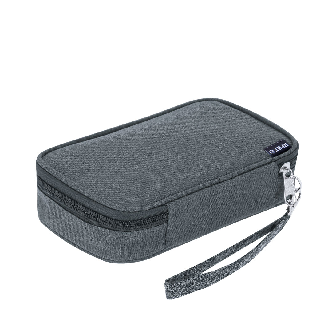 Estuche organizador personalizado Zimmer de RPET 600D con velcro
