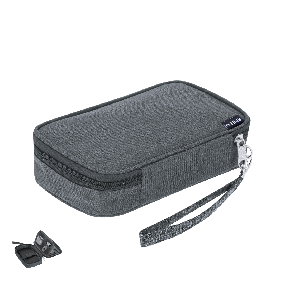 Estuche organizador personalizado Zimmer de RPET 600D con velcro - Tecnología - Regalo Promocional Personalizado