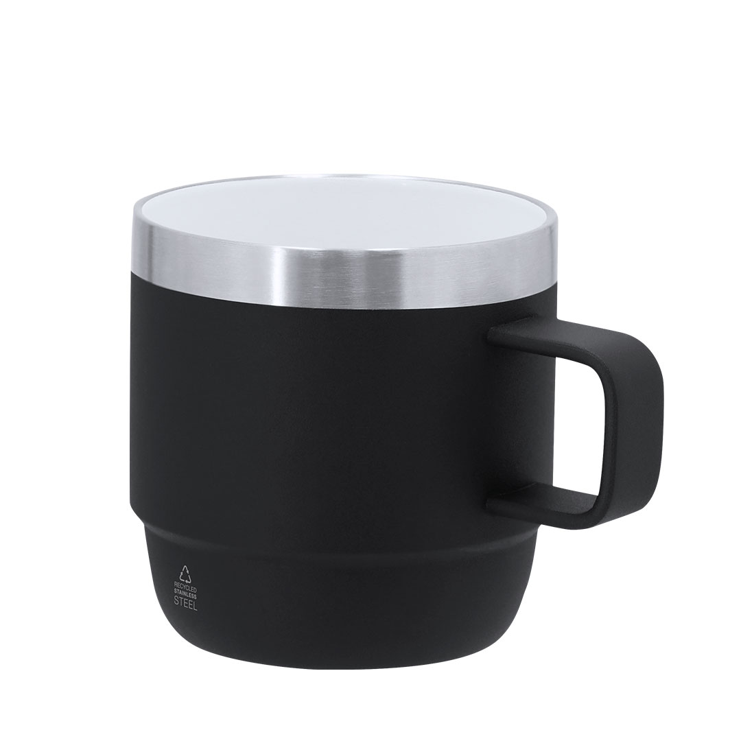 Taza de acero inox reciclado personalizada Milayka de 180ml con recubrimiento cerámico
