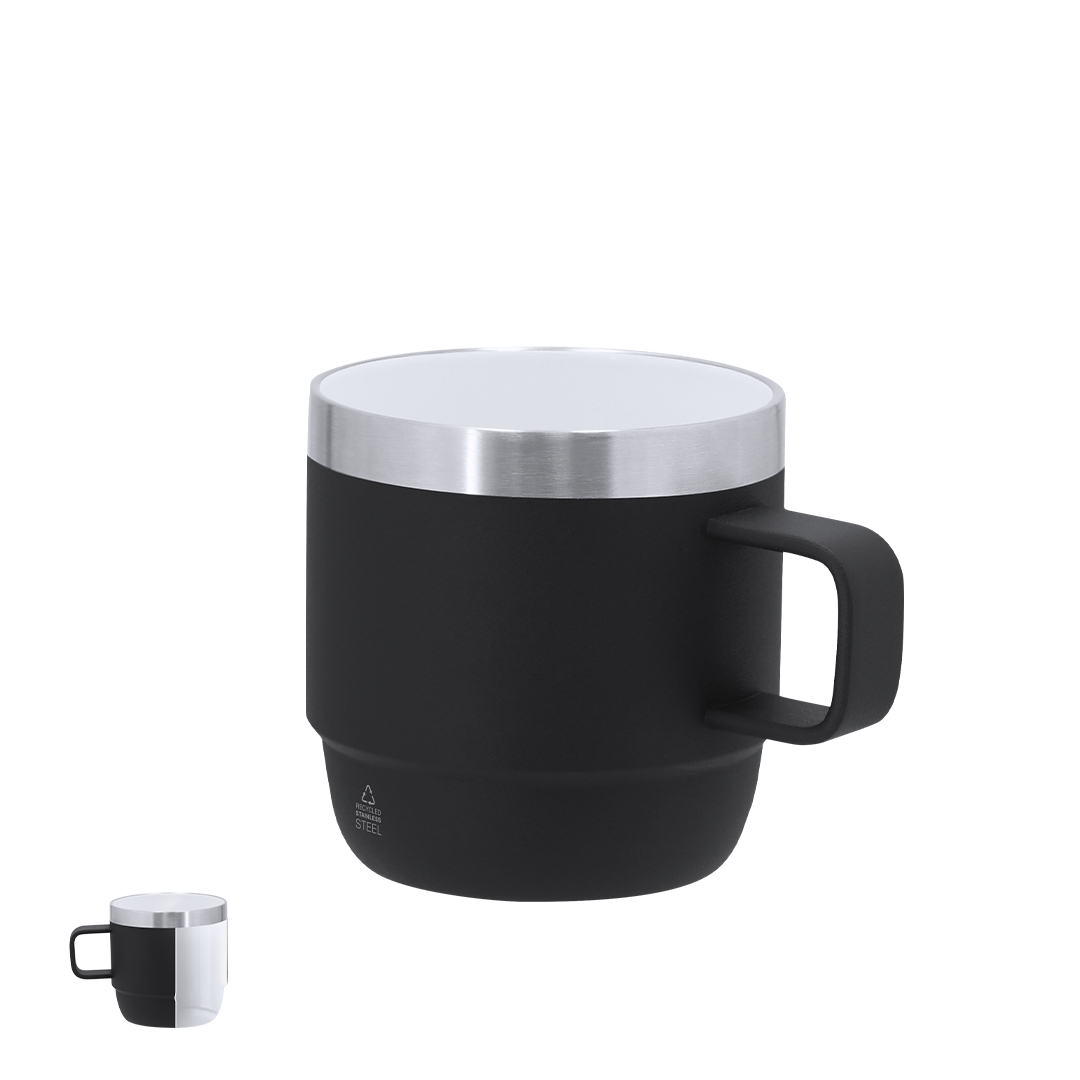Taza de acero inox reciclado personalizada Milayka de 180ml con recubrimiento cerámico - Tazas y vasos personalizados - Regalo Promocional Personalizado