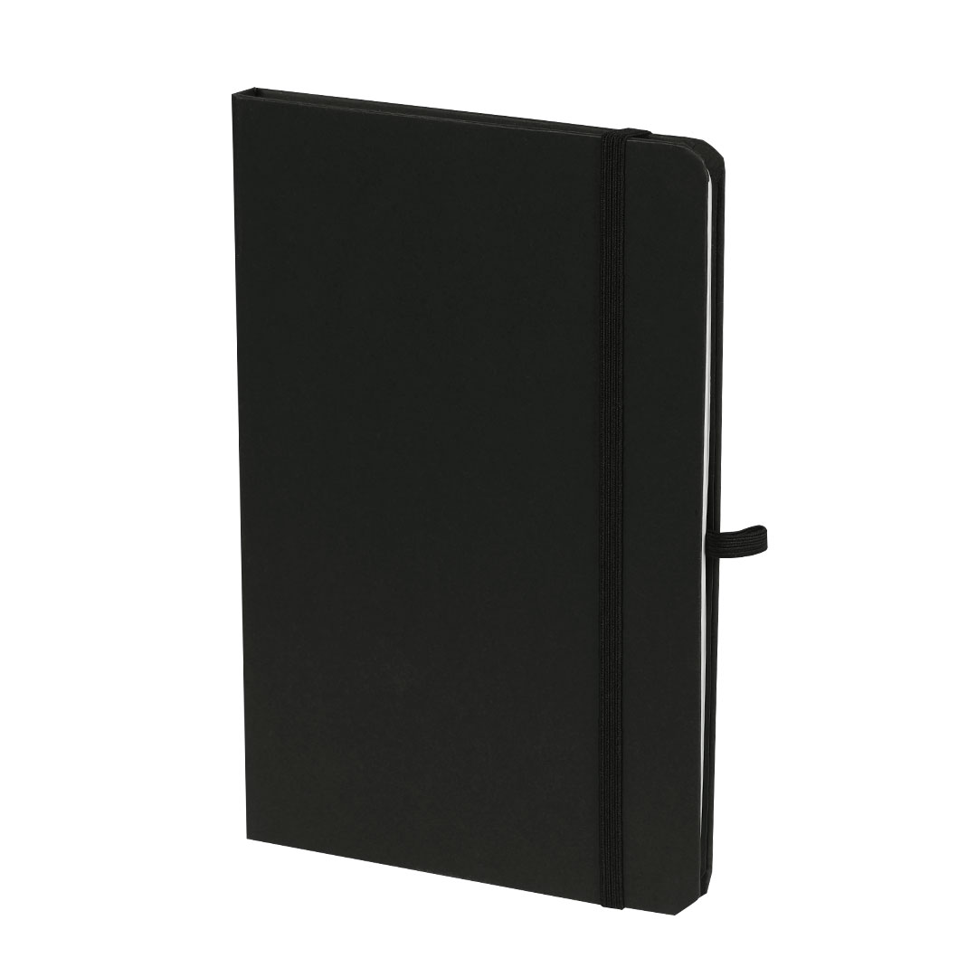 Bloc de notas personalizado Bochum en cartón reciclado con notas adhesivas y tarjetero