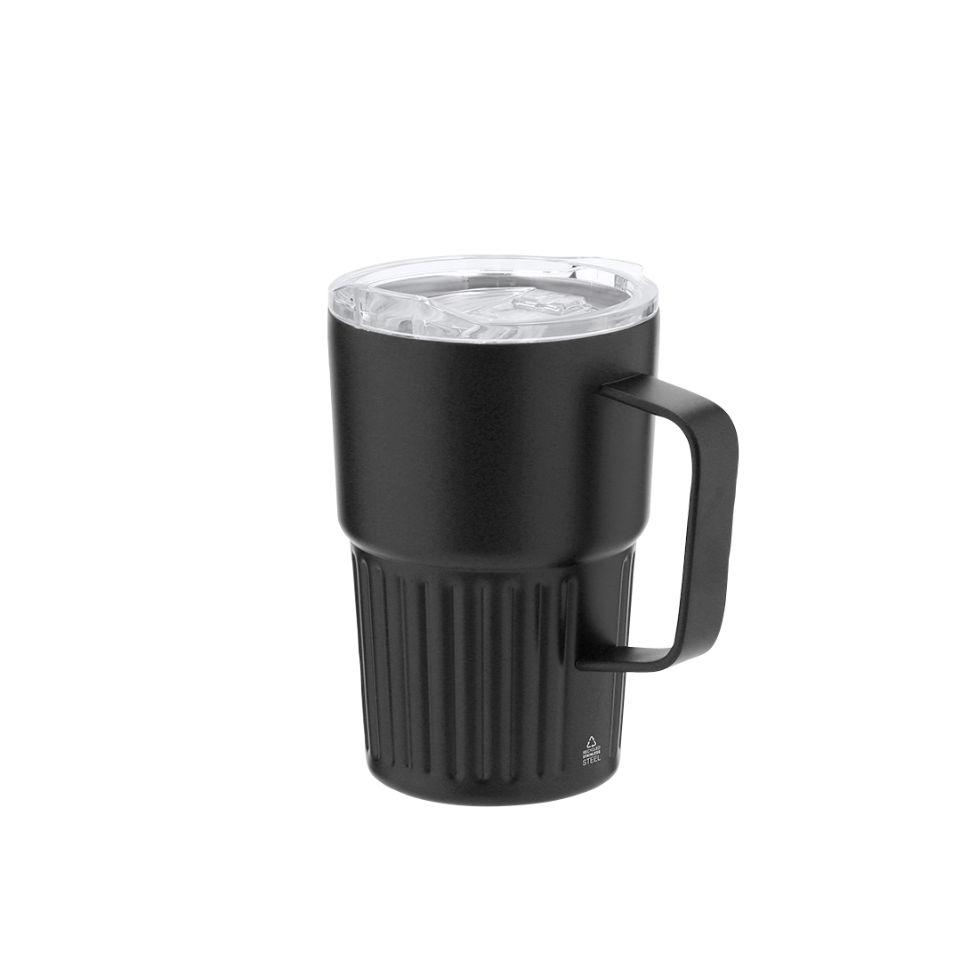 Taza térmica personalizada Finbar de acero inox reciclado biselado de 400ml - Tazas y vasos personalizados - Regalo Promocional Personalizado