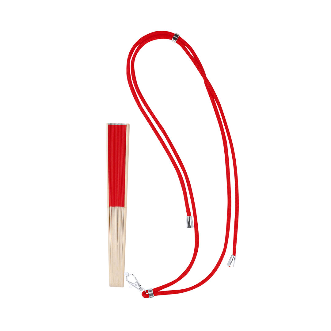 Abanico Yanex de bambú y poliéster 190T con lanyard - Verano - Regalo Promocional Personalizado - vista alternativa