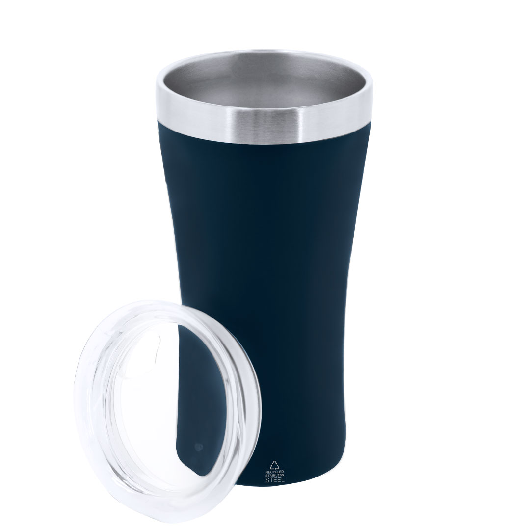 Vaso térmico personalizado Cozard de acero reciclado satinado de 150ml
