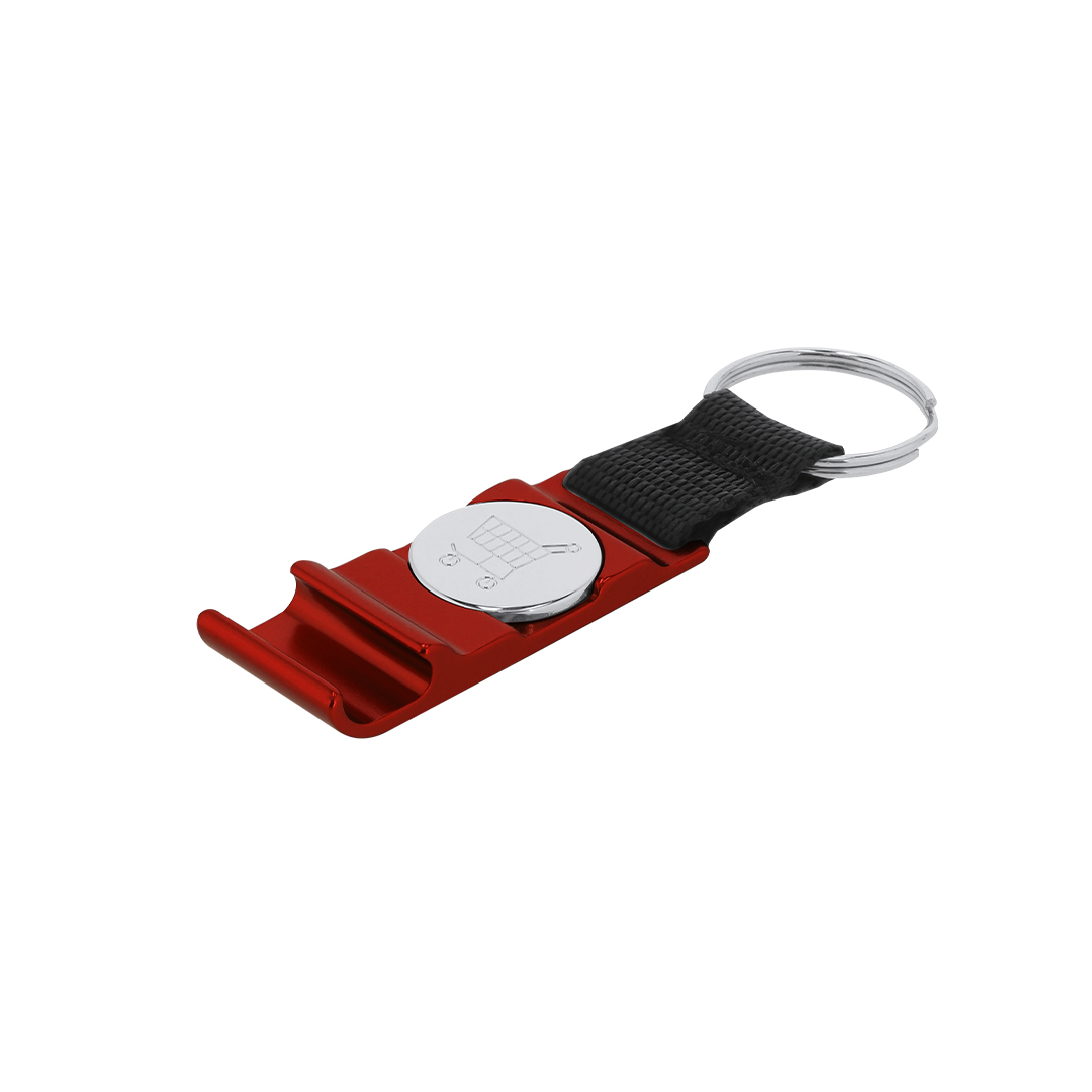 Llavero moneda personalizado Soporte Nevin de aluminio para smartphone - Llaveros, pins y chapas - Regalo Promocional Personalizado