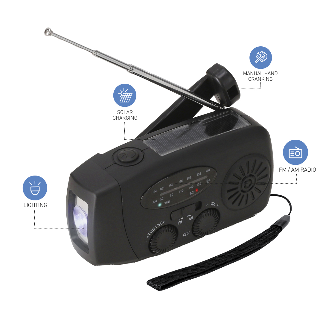 Radio Emergencia Multifunción Cartney - Tecnología - Regalo Promocional Personalizado