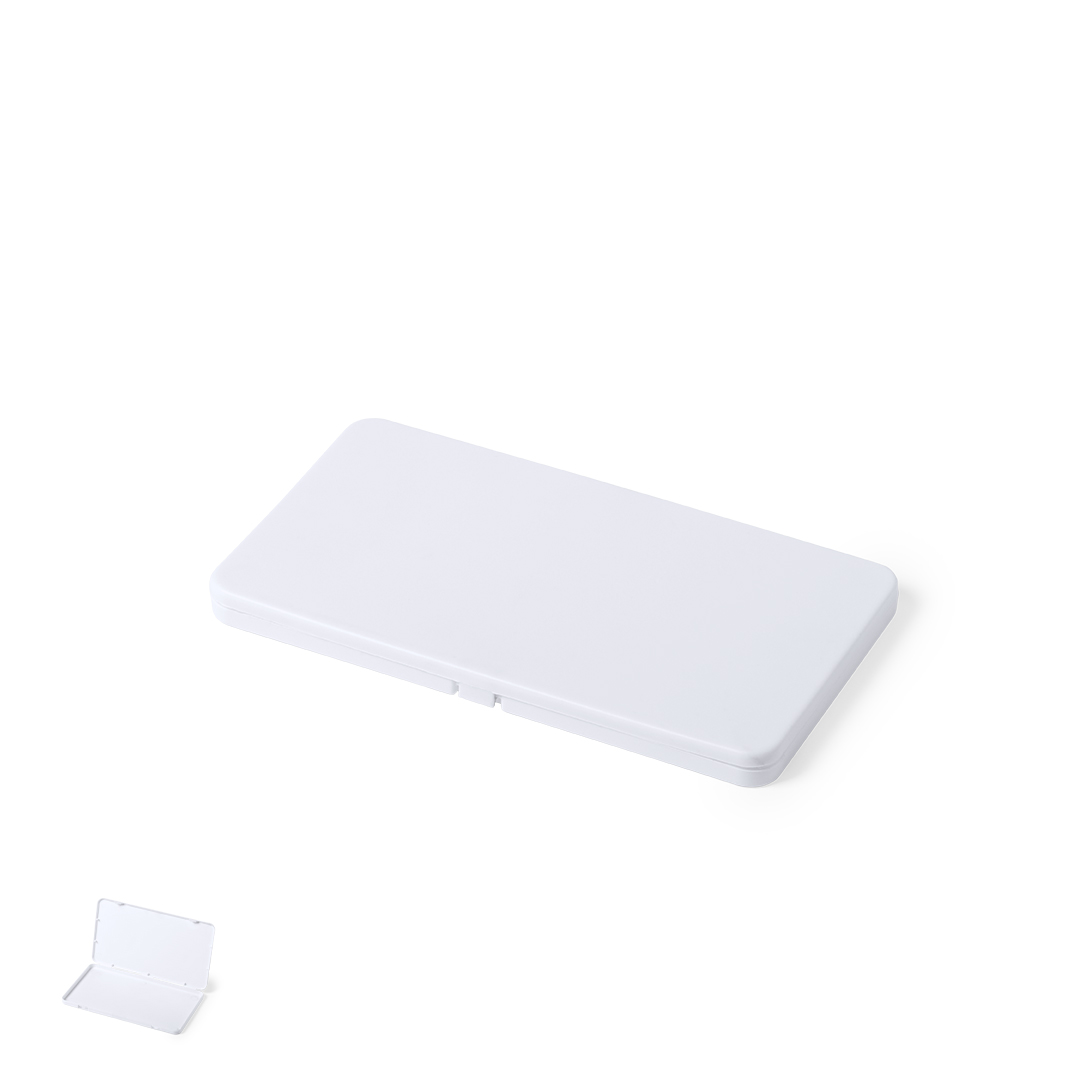 Portatodo personalizado Kloe de PP blanco mate con doble cierre