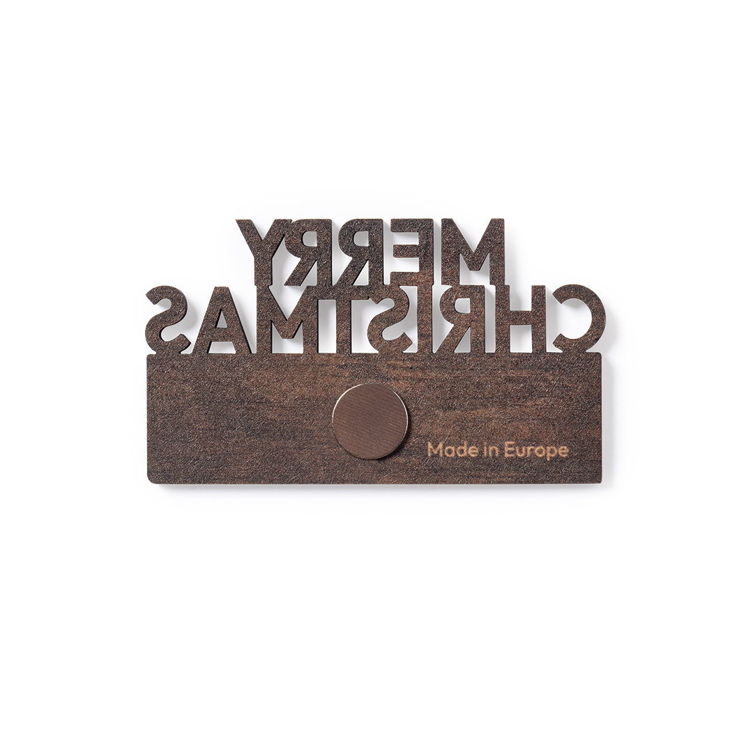 Imán personalizado Rivond Merry Christmas de madera natural troquelado bicolor - Imanes personalizados - Regalo Promocional Personalizado - vista alternativa