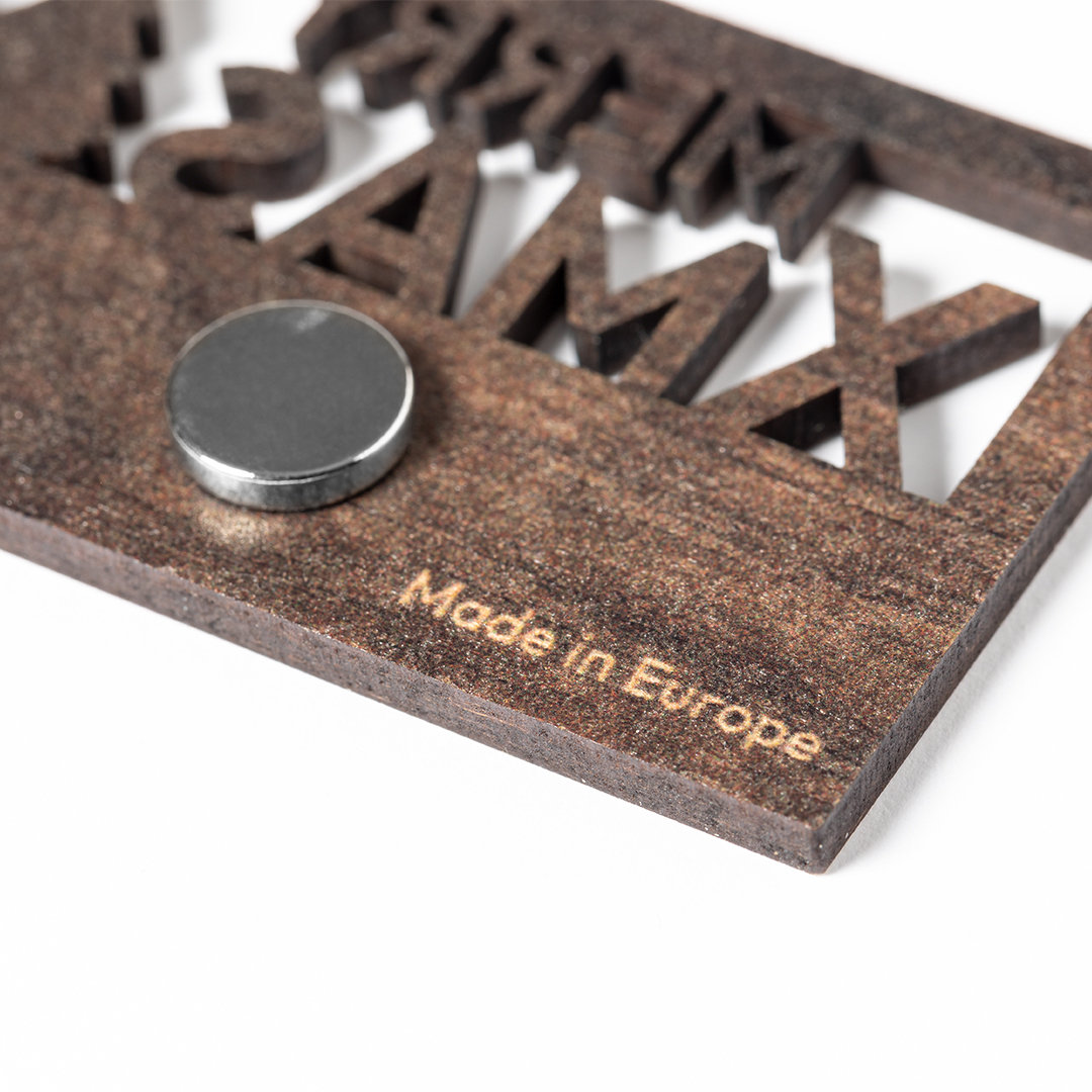Imán personalizado Lambet Merry Christmas de madera natural troquelado bicolor - Imanes personalizados - Regalo Promocional Personalizado - vista alternativa