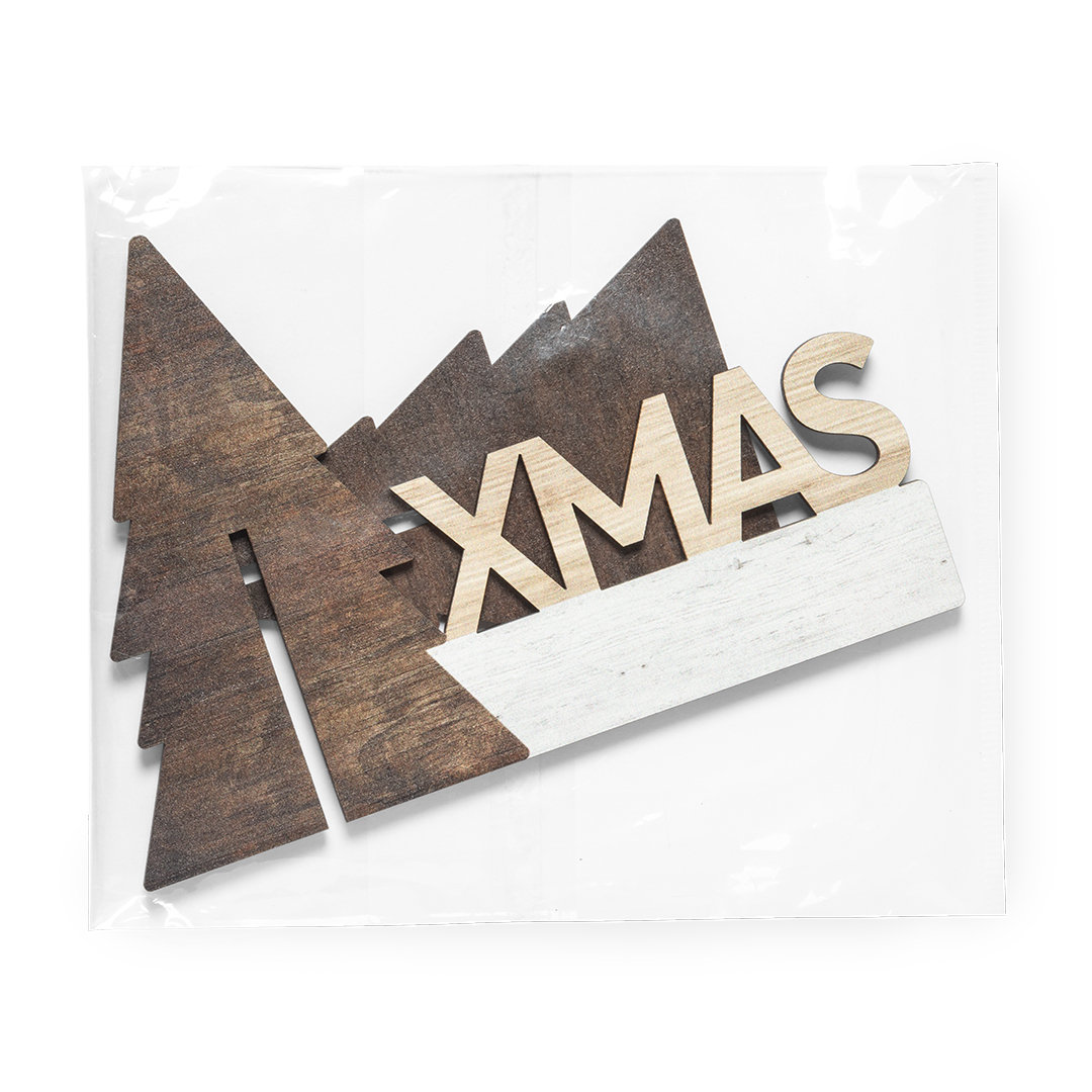 Adorno Gemind navideño árbol madera XMAS bicolor Made In Europe - Navidad - Regalo Promocional Personalizado - imagen 3