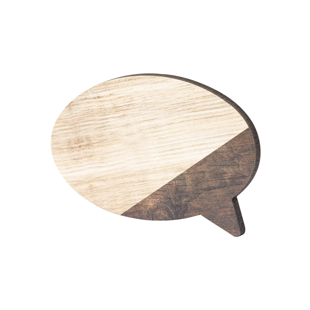 Imán personalizado Talier bocadillo de madera natural acabado bicolor