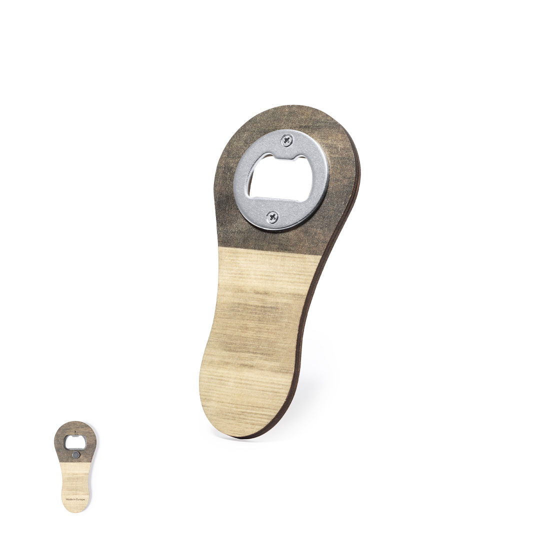 Abridor Samary magnético en madera bicolor Made In Europe - Imanes personalizados - Regalo Promocional Personalizado
