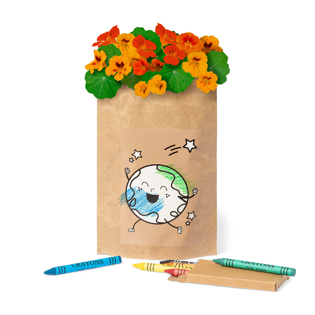 Maceta personalizada Halors de capuchina con ceras para colorear - Jardín - Regalo Promocional Personalizado - vista alternativa