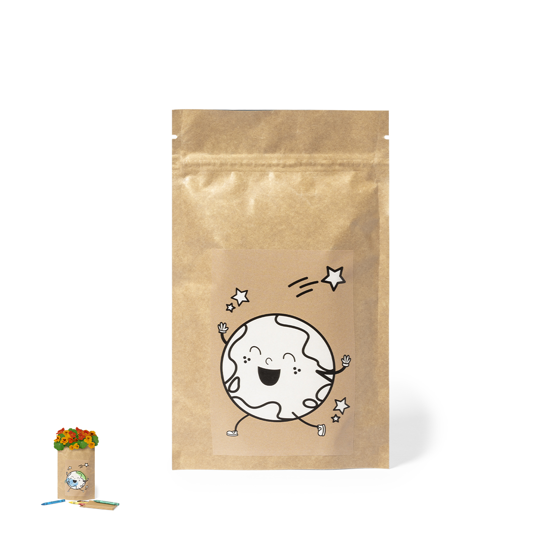 Maceta personalizada Halors de capuchina con ceras para colorear - Jardín - Regalo Promocional Personalizado