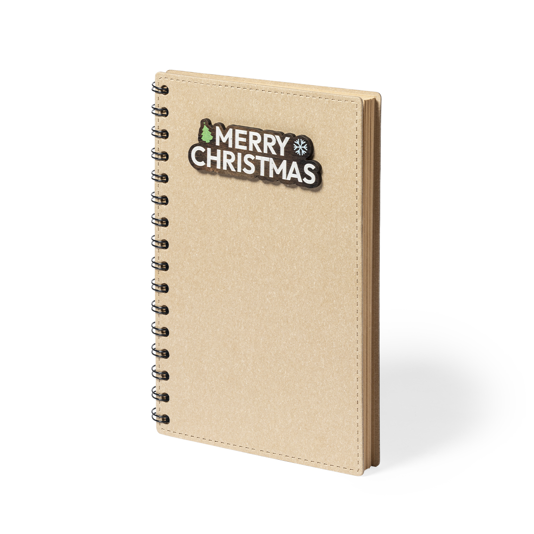 Libreta personalizada Noylax navideña de cartón reciclado - Oficina - Regalo Promocional Personalizado