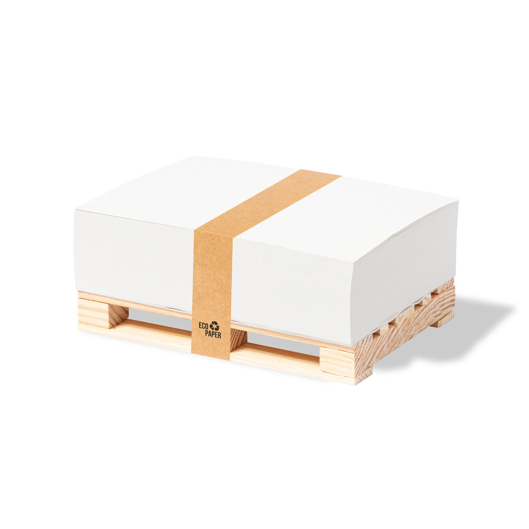 Portanotas palet personalizado Hibon de madera natural con papel eco - Oficina - Regalo Promocional Personalizado - vista alternativa