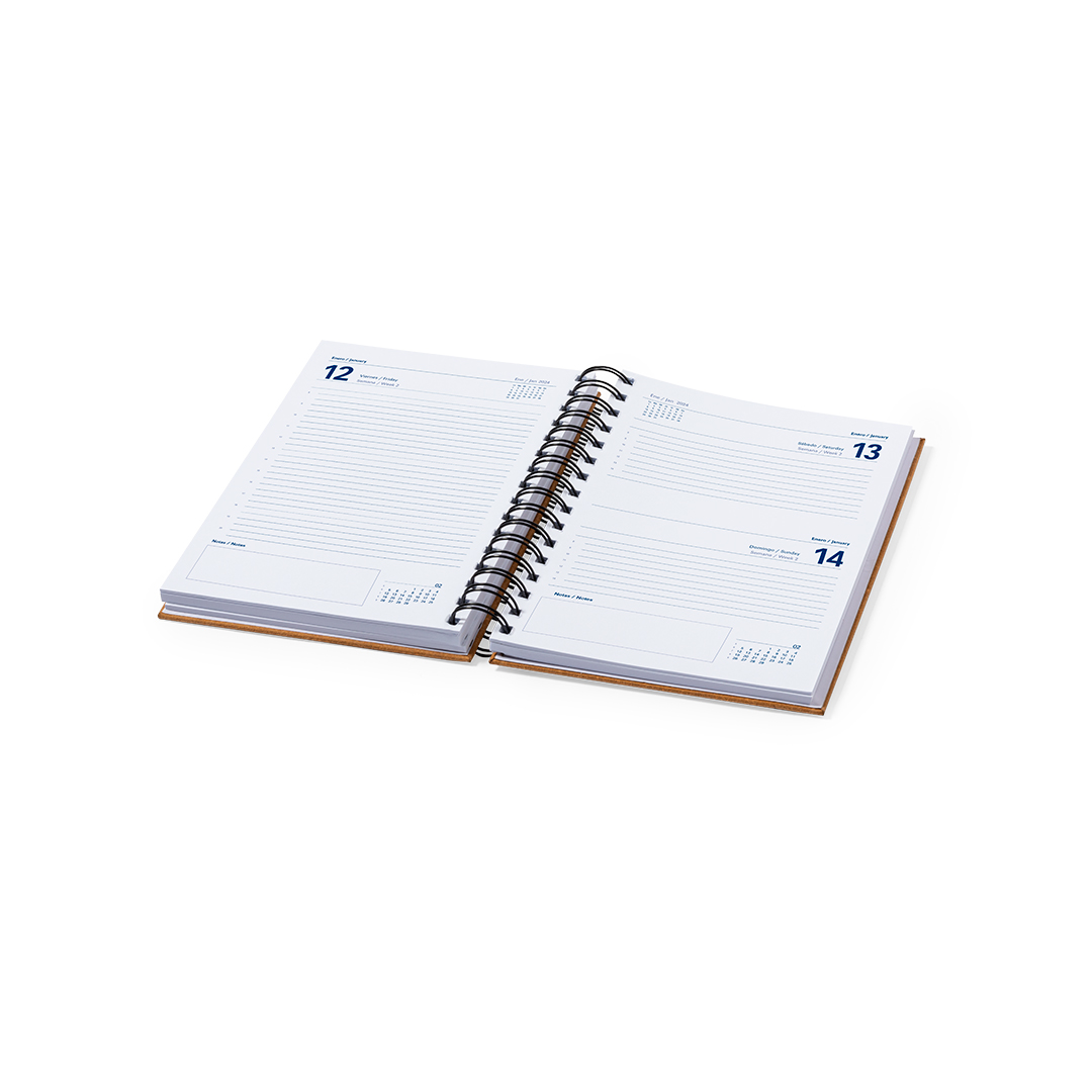 Agenda Torkix A5 cuero reciclado con distintivo - Oficina - Regalo Promocional Personalizado - vista alternativa