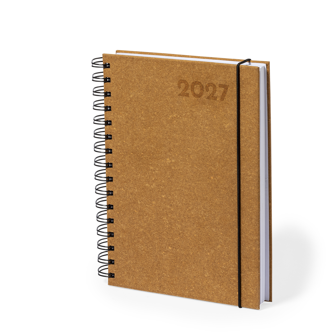 Agenda Torkix A5 cuero reciclado con distintivo - Oficina - Regalo Promocional Personalizado