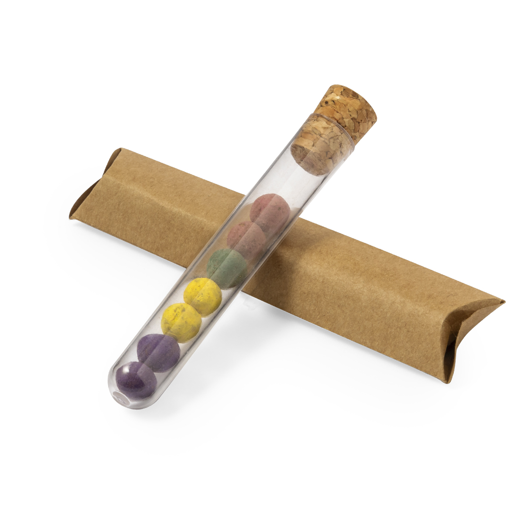 Set bombón semillas personalizado Dinaclex con tapón de corcho