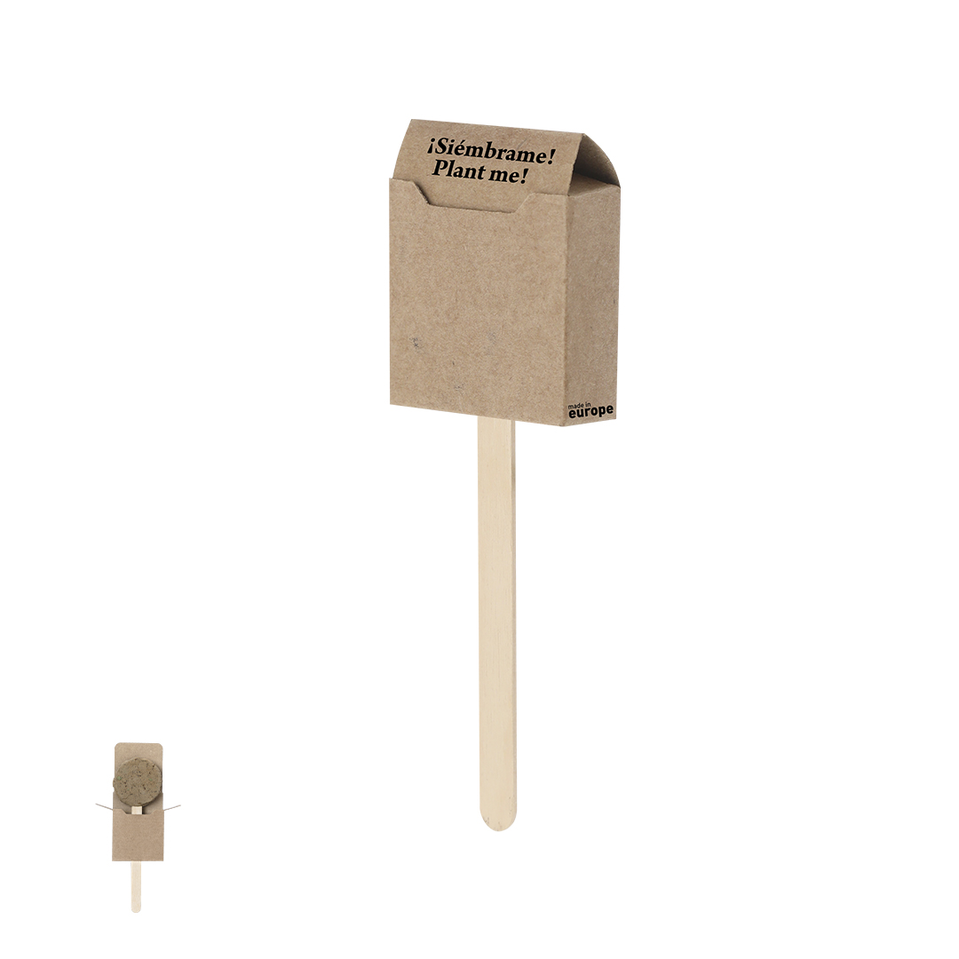 Piruleta personalizada Ebeldy en cartón reciclado - Jardín - Regalo Promocional Personalizado