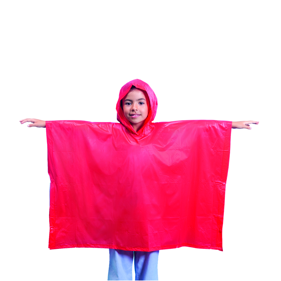 Poncho infantil personalizado Teo de PVC con corchetes en colores divertidos